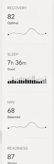 Recovery, sleep, HRV and readiness metrics